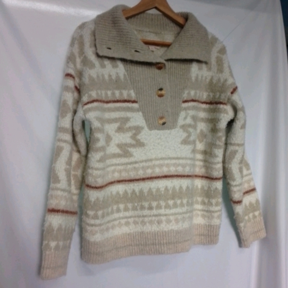 Knox Rose Beige and Brown Patterned Women's Sweater